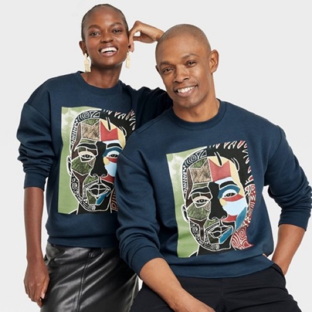 Target Blue Artistic Crewneck Sweater